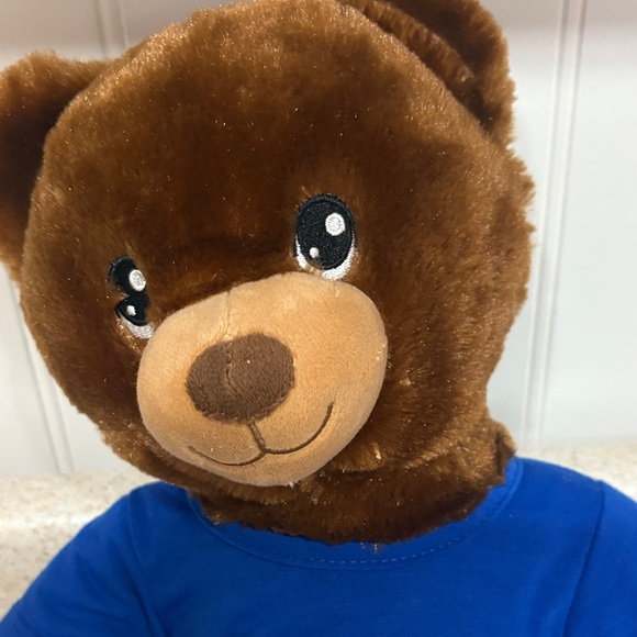 Build-A-Bear Brown Teddy with Blue Happy Birthday Shirt - Picture 4 of 5